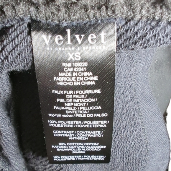 Velvet By Graham & Spencer French Terry Faux Sherpa Jacket Size XS - Picture 5 of 10